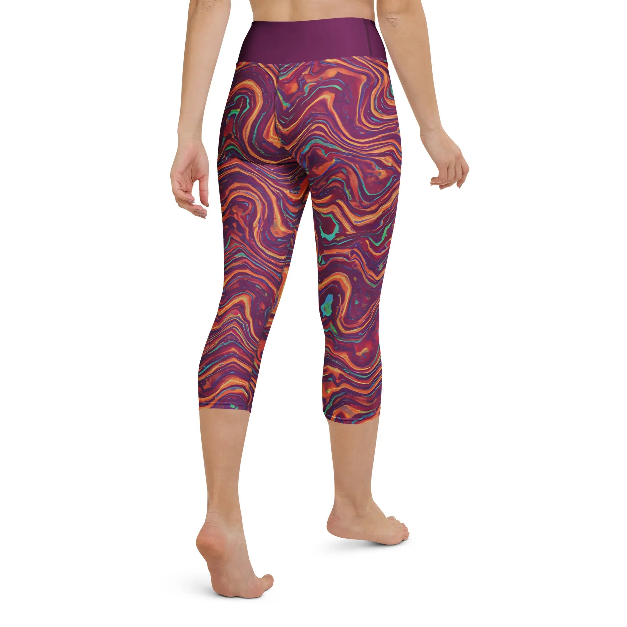 Yoga Capri Leggings Yoga Leggings AwRans Clothing all-over-print-yoga-capri-leggings-white-back-687db3b5d5b2f
