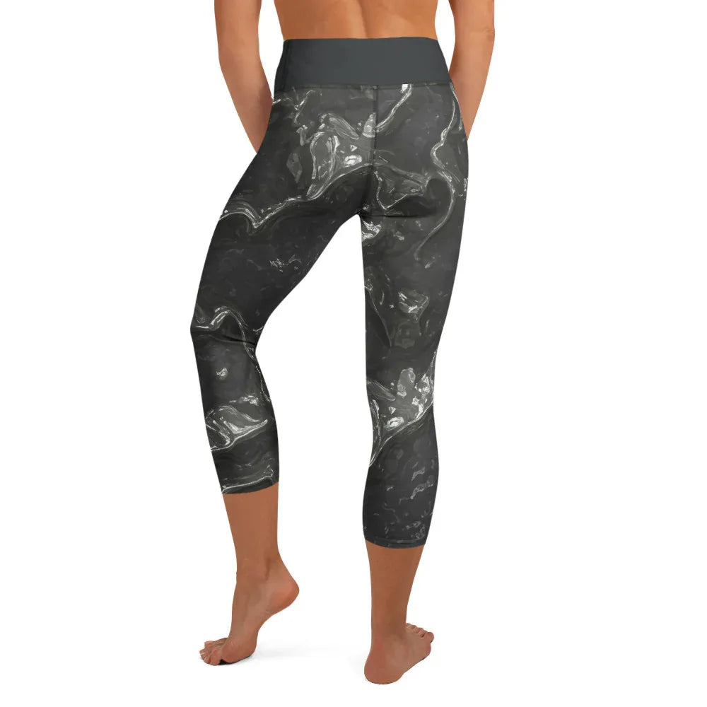 Yoga Capri Leggings Yoga Leggings AwRans Clothing all-over-print-yoga-capri-leggings-white-back-687db3e78670c