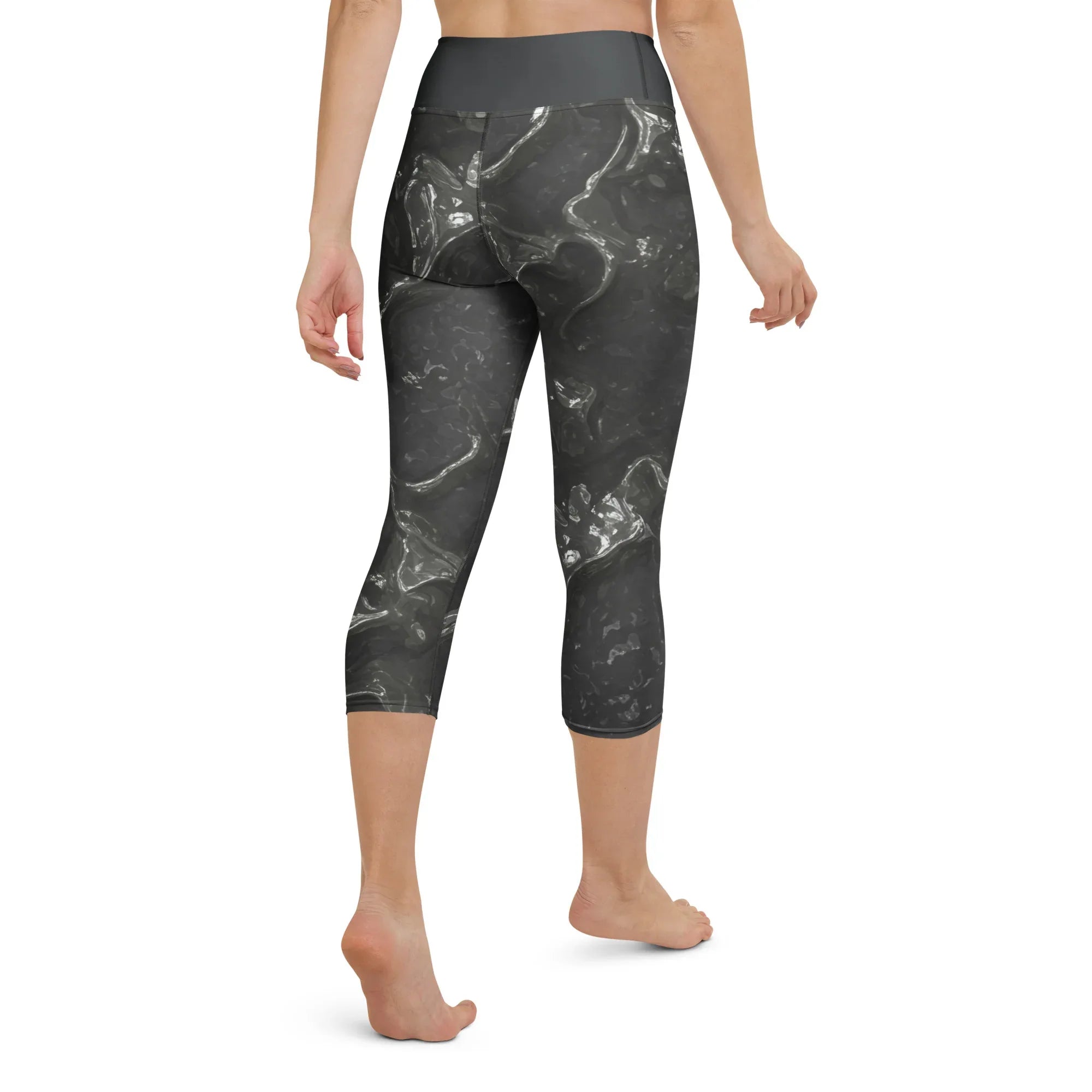 Yoga Capri Leggings Yoga Leggings AwRans Clothing all-over-print-yoga-capri-leggings-white-back-687db3e78693a