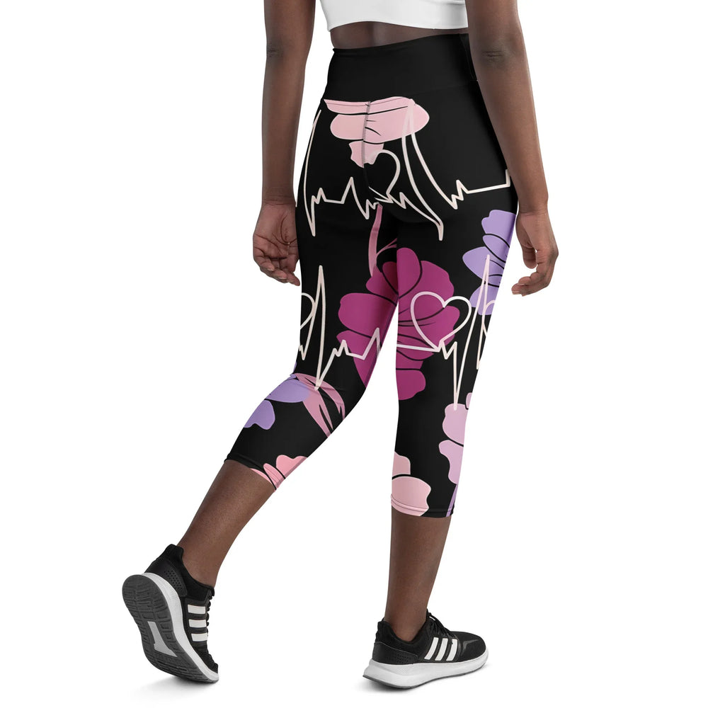 Yoga Capri Leggings Yoga Leggings AwRans Clothing all-over-print-yoga-capri-leggings-white-back-687db41ddcf8b