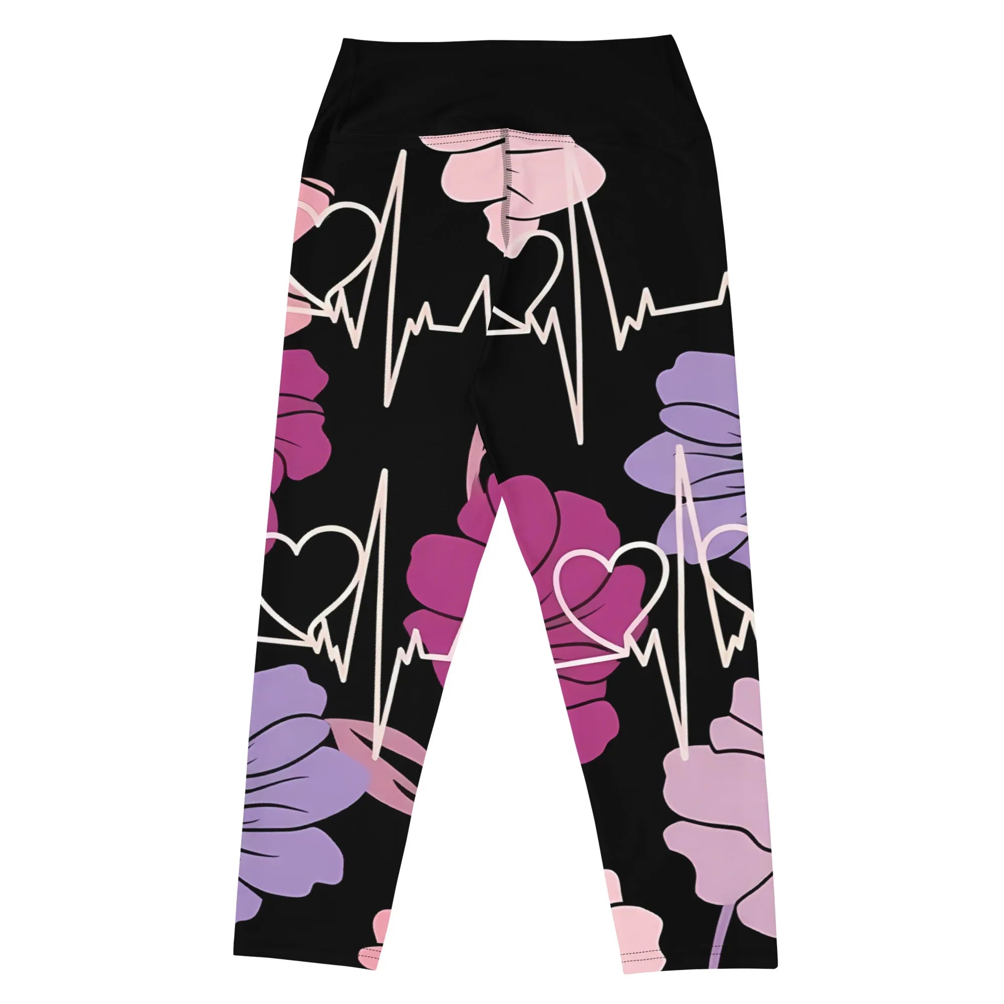 Yoga Capri Leggings Yoga Leggings AwRans Clothing all-over-print-yoga-capri-leggings-white-back-687db41dddf26