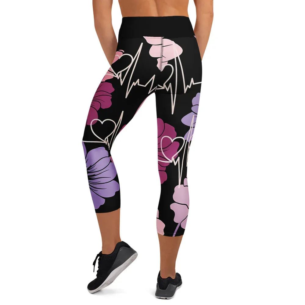 Yoga Capri Leggings Yoga Leggings AwRans Clothing all-over-print-yoga-capri-leggings-white-back-687db41dde97d