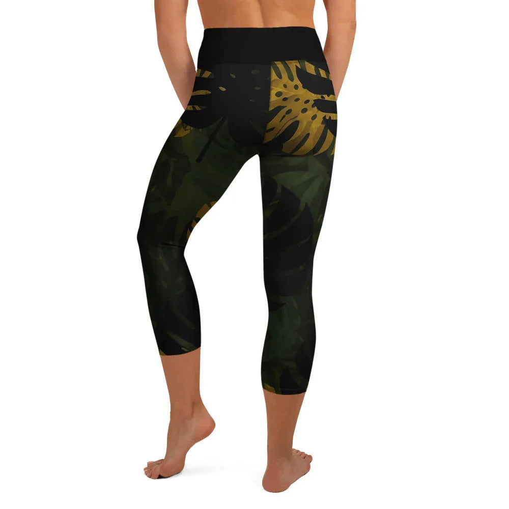 Yoga Capri Leggings Yoga Leggings AwRans Clothing all-over-print-yoga-capri-leggings-white-back-687db452ea922