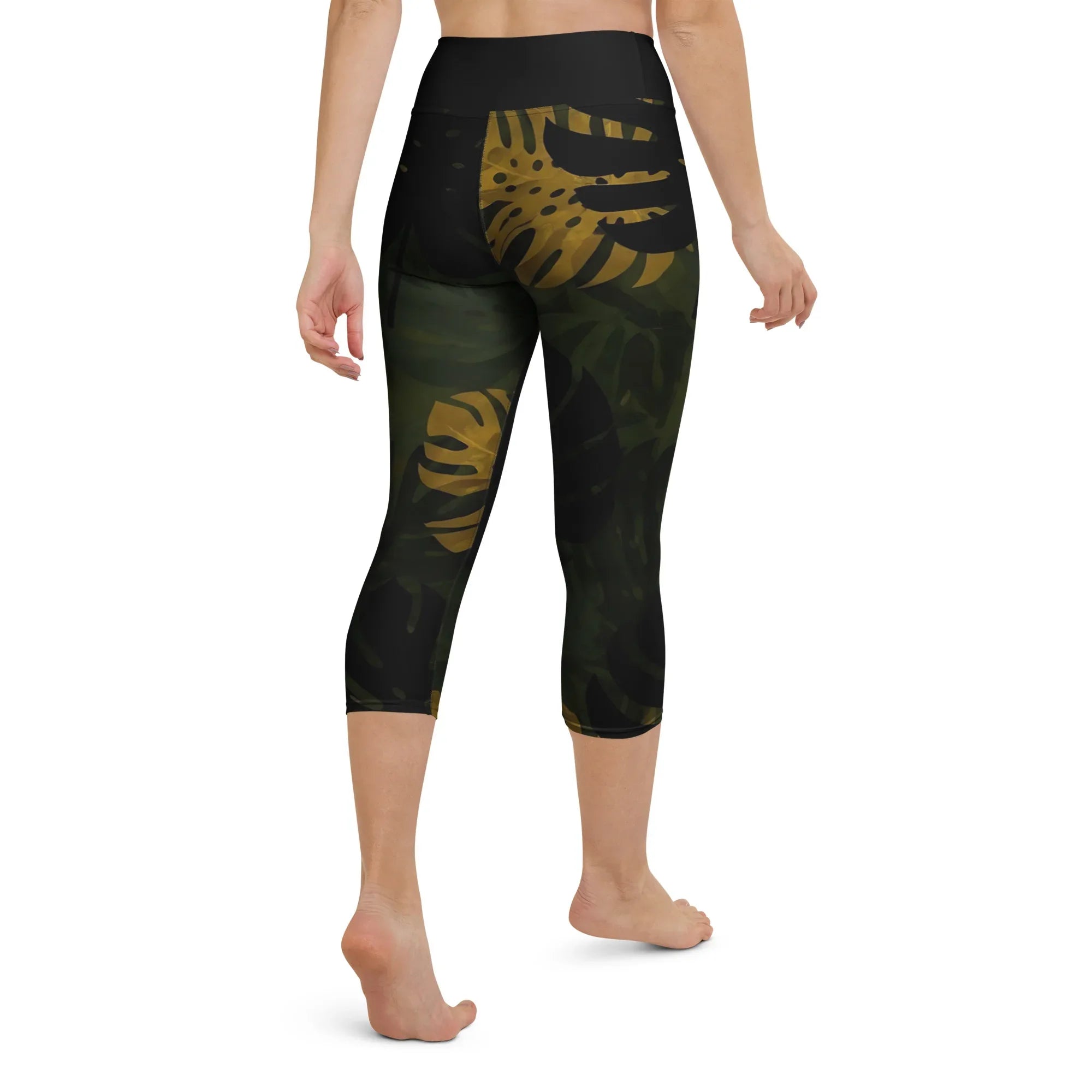 Yoga Capri Leggings Yoga Leggings AwRans Clothing all-over-print-yoga-capri-leggings-white-back-687db452eab6d