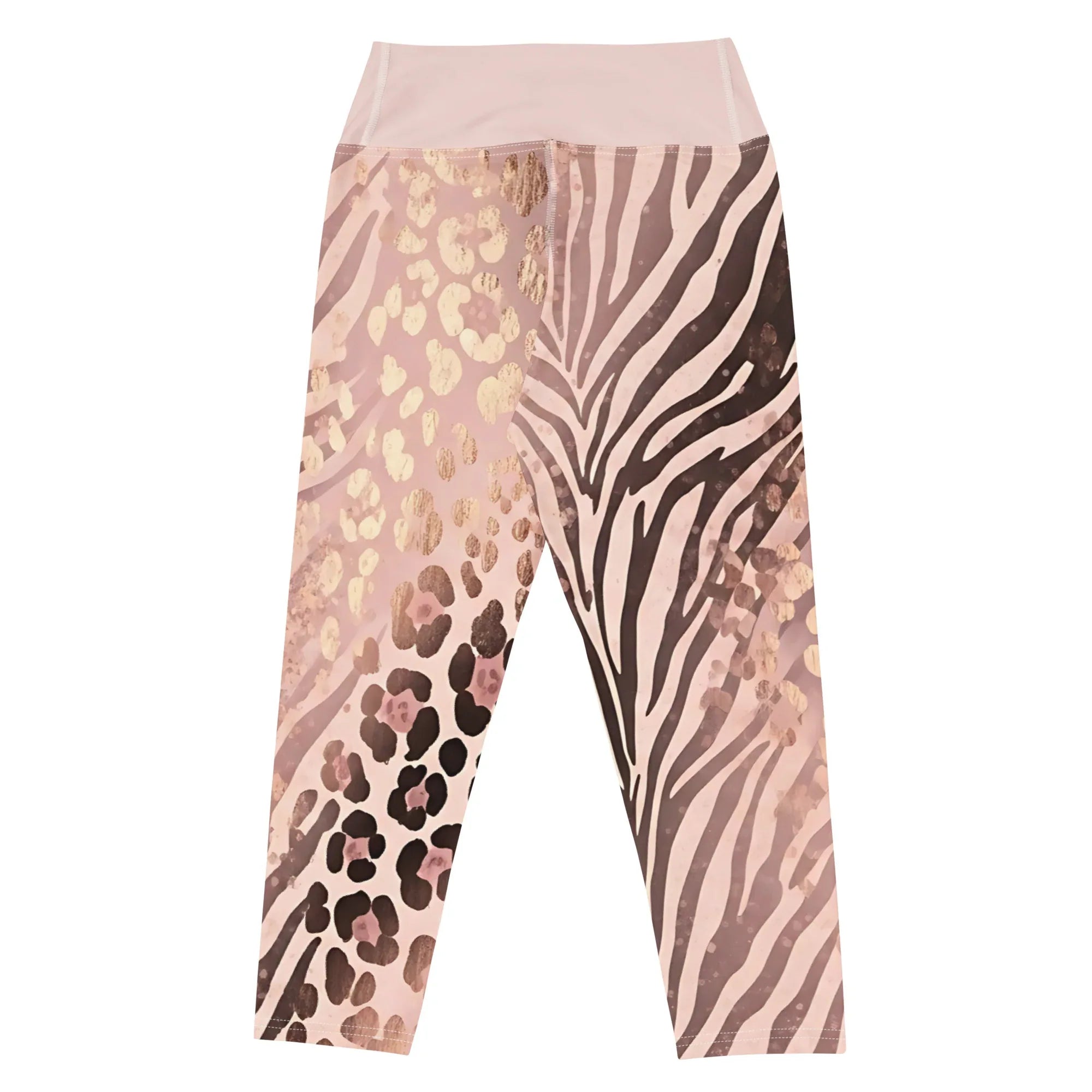 Yoga Capri Leggings Yoga Leggings AwRans Clothing all-over-print-yoga-capri-leggings-white-back-687db489be9a6