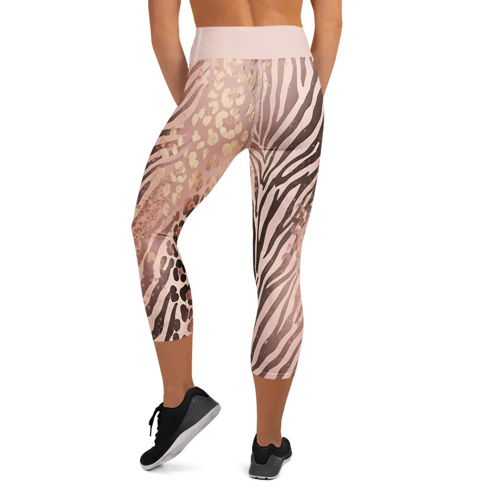 Yoga Capri Leggings Yoga Leggings AwRans Clothing all-over-print-yoga-capri-leggings-white-back-687db489bf268