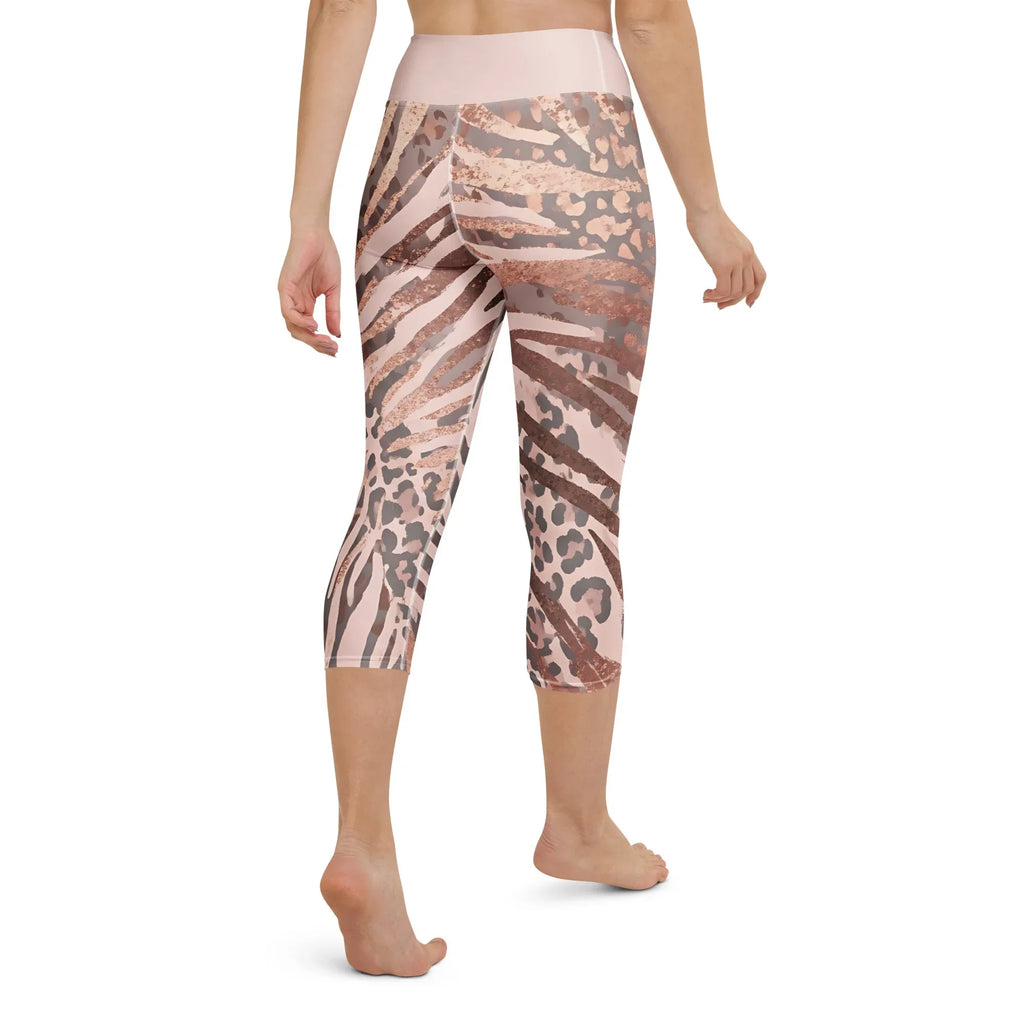 Yoga Capri Leggings Yoga Leggings AwRans Clothing all-over-print-yoga-capri-leggings-white-back-687db4c10a3a3