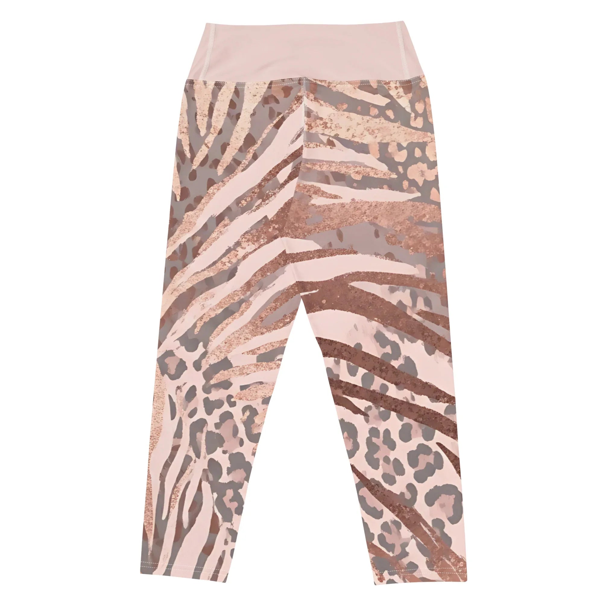 Yoga Capri Leggings Yoga Leggings AwRans Clothing all-over-print-yoga-capri-leggings-white-back-687db4c10abe8