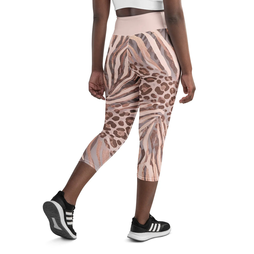 Yoga Capri Leggings Yoga Leggings AwRans Clothing all-over-print-yoga-capri-leggings-white-back-687db4f7985fb