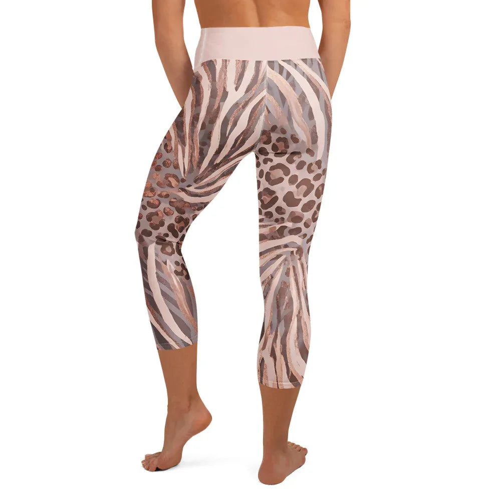 Yoga Capri Leggings Yoga Leggings AwRans Clothing all-over-print-yoga-capri-leggings-white-back-687db4f798932