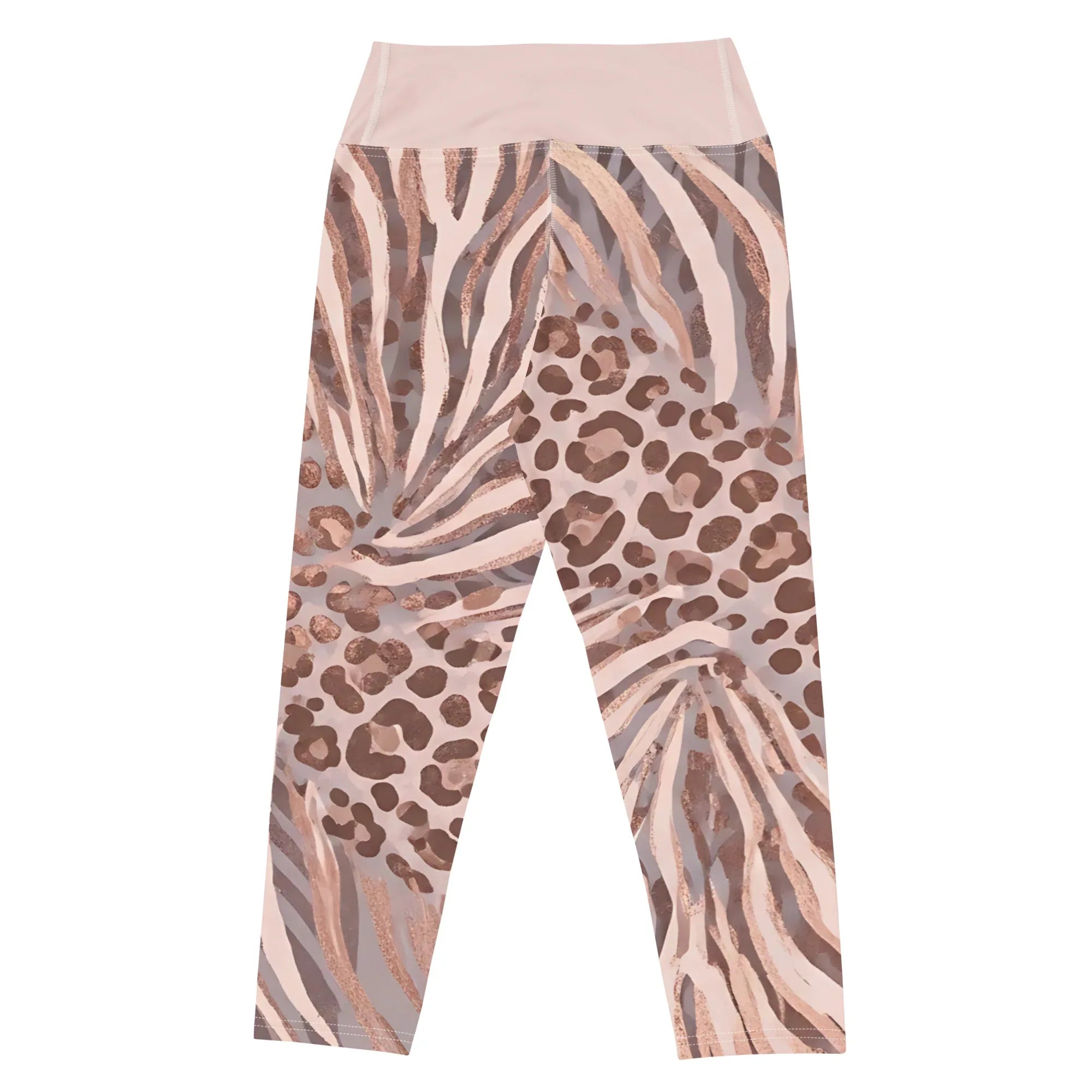 Yoga Capri Leggings Yoga Leggings AwRans Clothing all-over-print-yoga-capri-leggings-white-back-687db4f798fd9