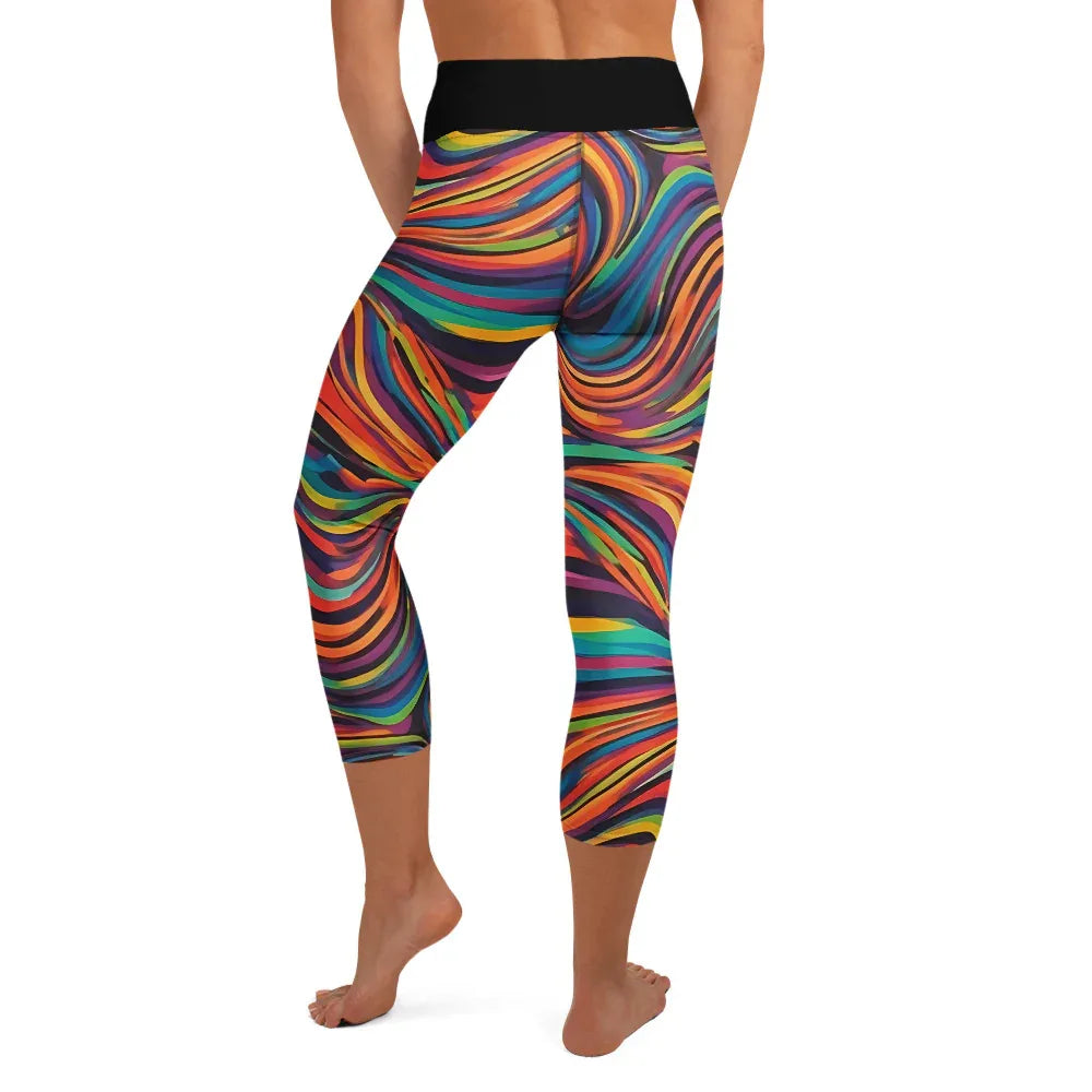 Yoga Capri Leggings Yoga Leggings AwRans Clothing all-over-print-yoga-capri-leggings-white-back-687db52c02de1
