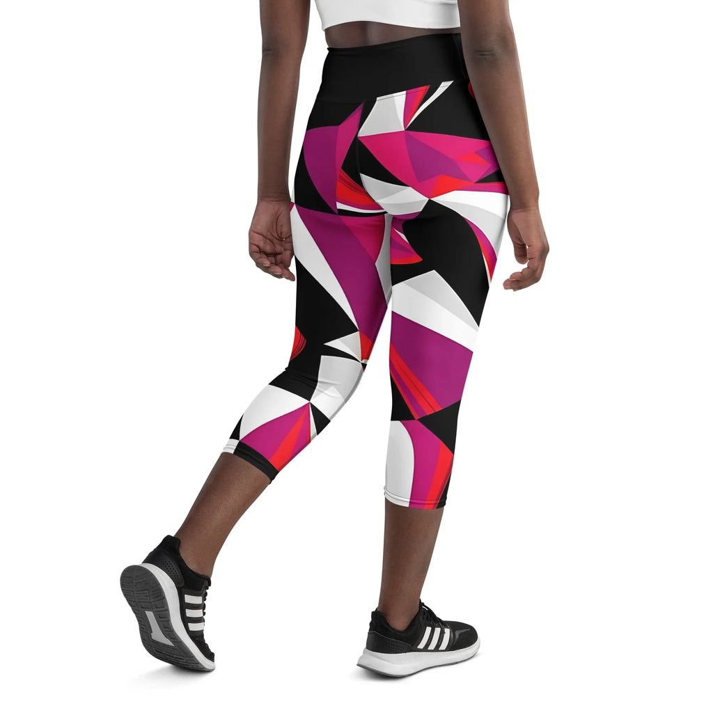 Yoga Capri Leggings Yoga Leggings AwRans Clothing all-over-print-yoga-capri-leggings-white-back-687db55f8a17a