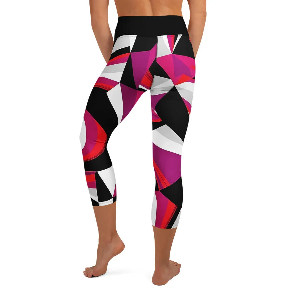 Yoga Capri Leggings Yoga Leggings AwRans Clothing all-over-print-yoga-capri-leggings-white-back-687db55f8a797