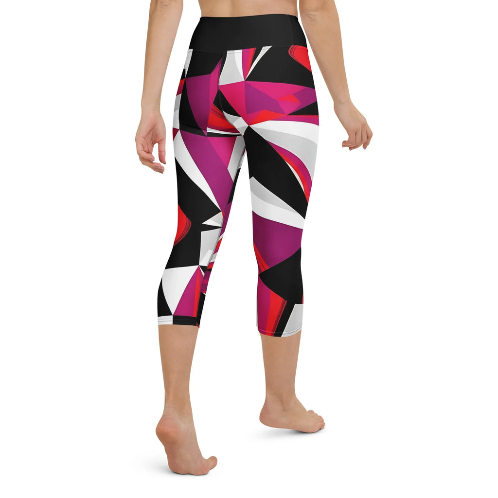 Yoga Capri Leggings Yoga Leggings AwRans Clothing all-over-print-yoga-capri-leggings-white-back-687db55f8abce