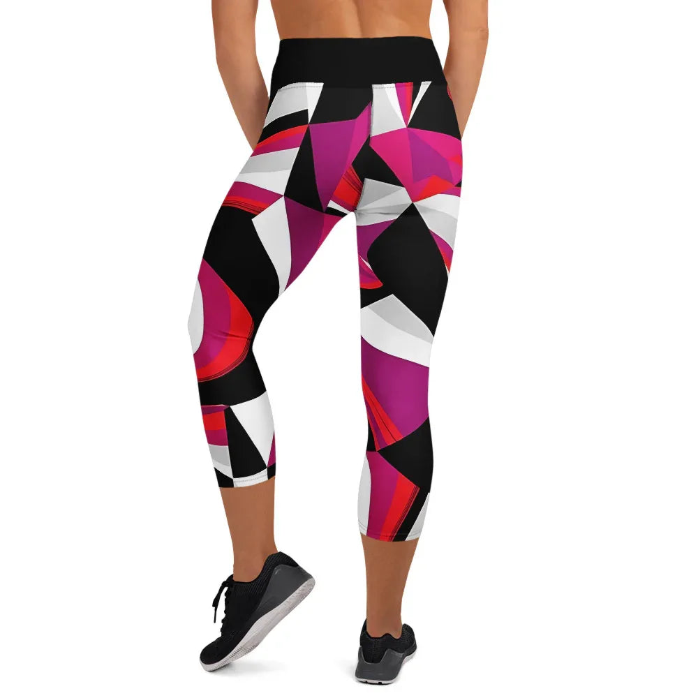 Yoga Capri Leggings Yoga Leggings AwRans Clothing all-over-print-yoga-capri-leggings-white-back-687db55f8bde7