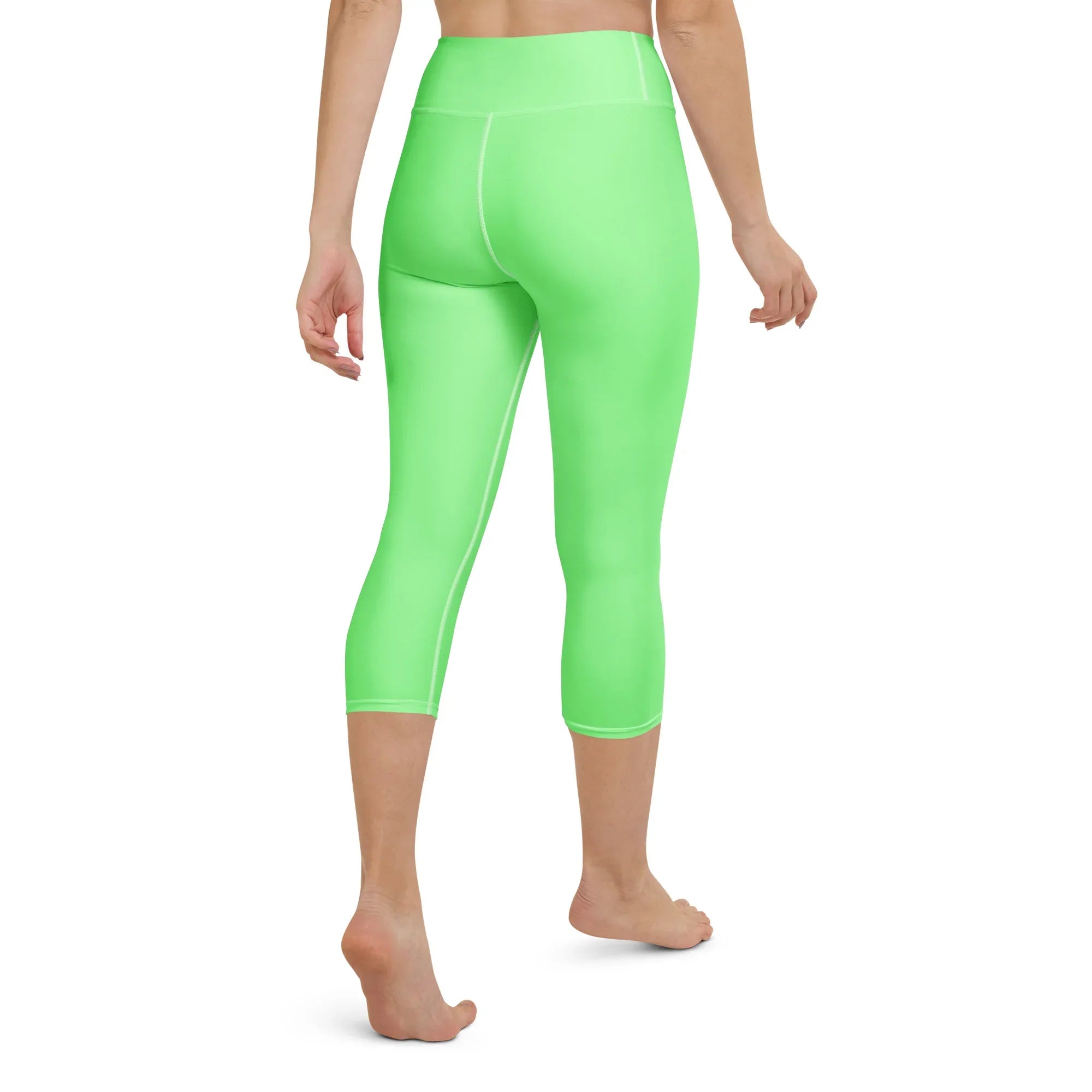 Yoga Capri Leggings Yoga Leggings AwRans Clothing all-over-print-yoga-capri-leggings-white-back-687db75c414da
