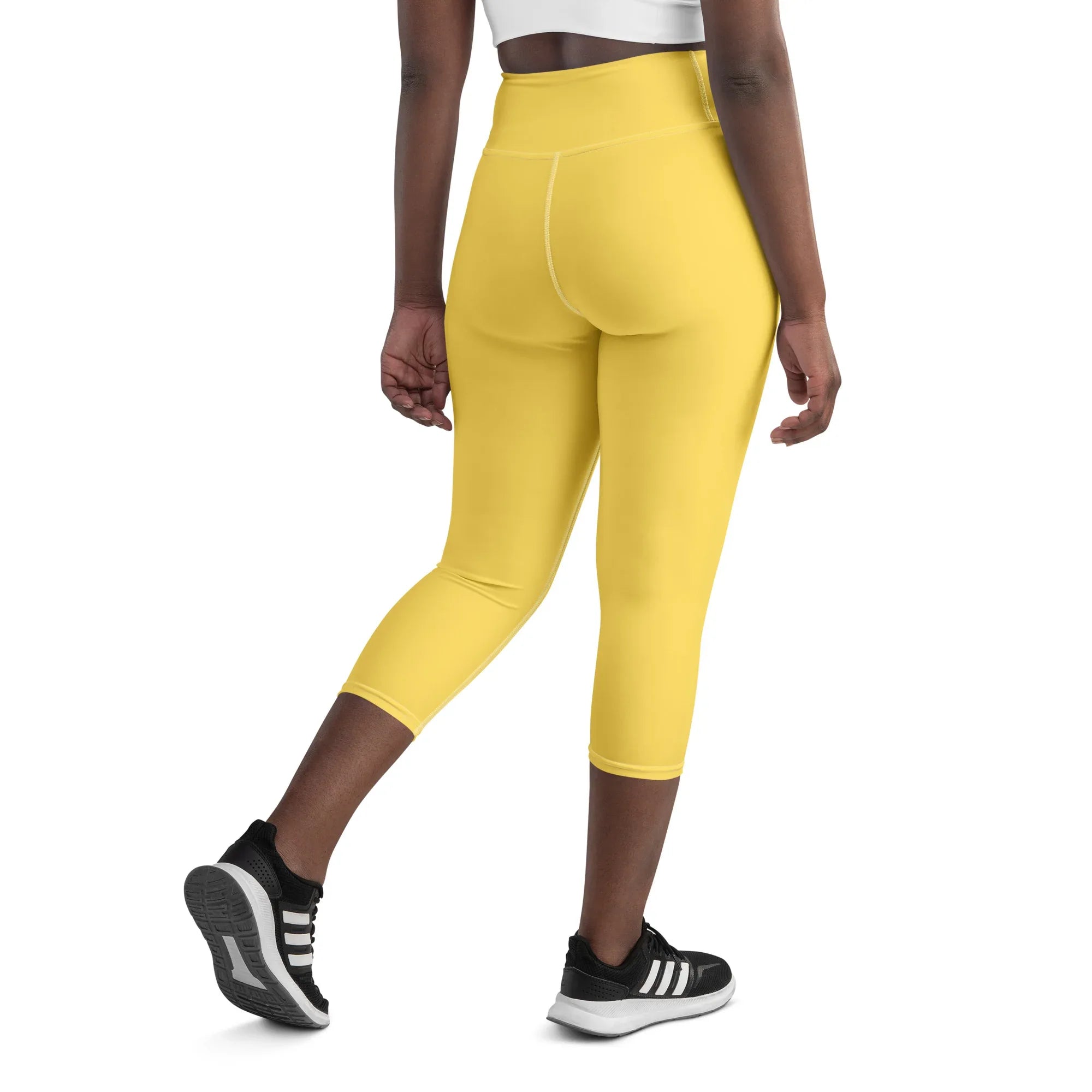 Yoga Capri Leggings Yoga Leggings AwRans Clothing all-over-print-yoga-capri-leggings-white-back-687db7fe49259