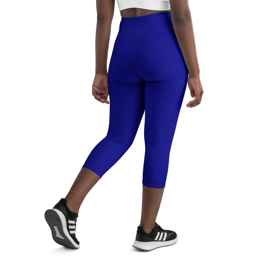 Yoga Capri Leggings Yoga Leggings AwRans Clothing all-over-print-yoga-capri-leggings-white-back-687db8a381619