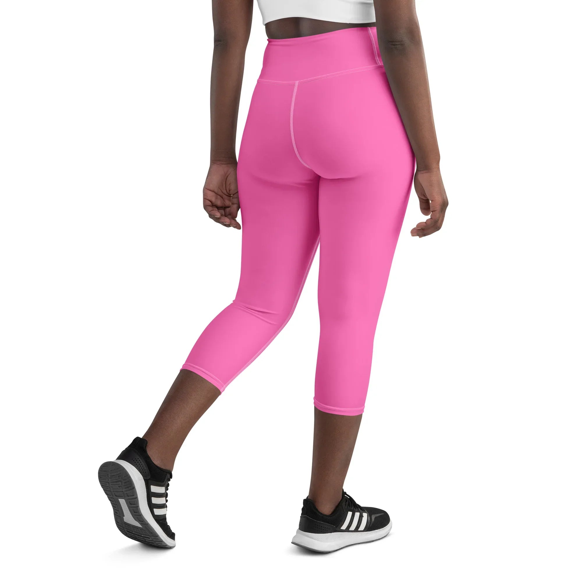 Yoga Capri Leggings Yoga Leggings AwRans Clothing all-over-print-yoga-capri-leggings-white-back-687db8d9dd373