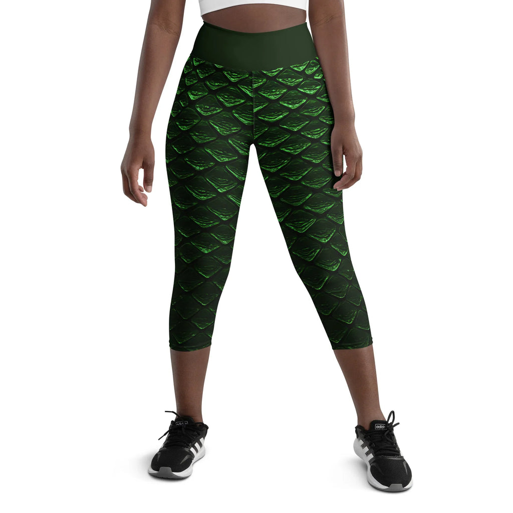 Yoga Capri Leggings Yoga Leggings AwRans Clothing all-over-print-yoga-capri-leggings-white-front-687b4d7aca69e
