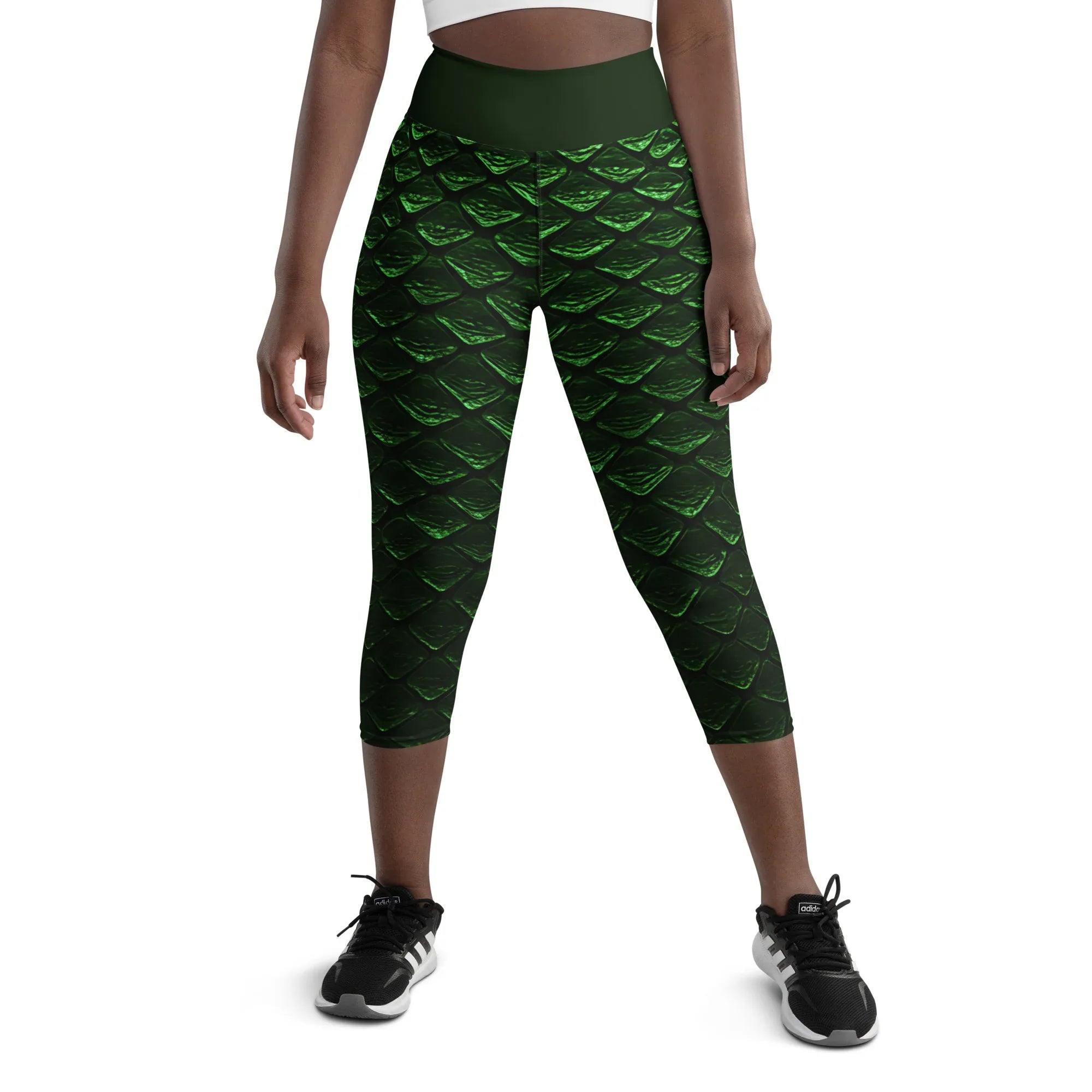 Yoga Capri Leggings Yoga Leggings AwRans Clothing all-over-print-yoga-capri-leggings-white-front-687b4d7aca69e