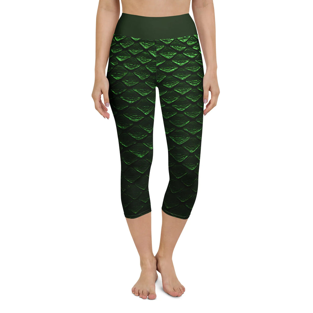 Yoga Capri Leggings Yoga Leggings AwRans Clothing all-over-print-yoga-capri-leggings-white-front-687b4d7acaaa3
