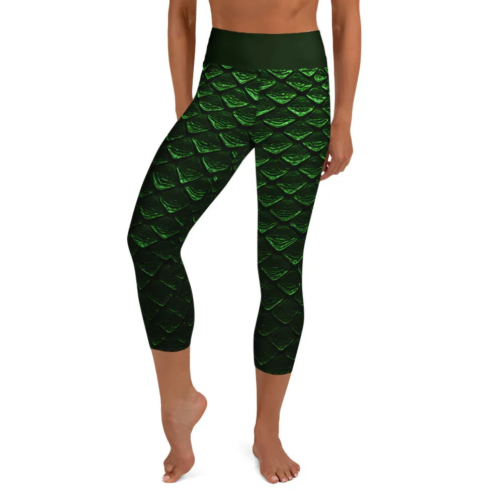 Yoga Capri Leggings Yoga Leggings AwRans Clothing all-over-print-yoga-capri-leggings-white-front-687b4d7acabeb