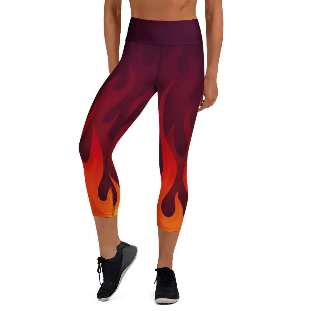 Yoga Capri Leggings XL Yoga Leggings AwRans Clothing all-over-print-yoga-capri-leggings-white-front-687b4dc4728f7