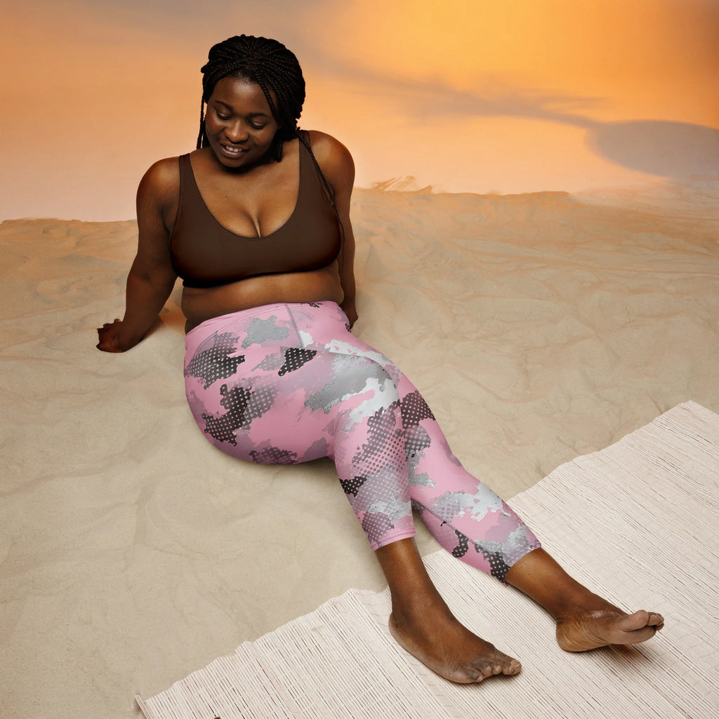 Yoga Capri Leggings Yoga Leggings AwRans Clothing all-over-print-yoga-capri-leggings-white-front-687b4ea631ed2