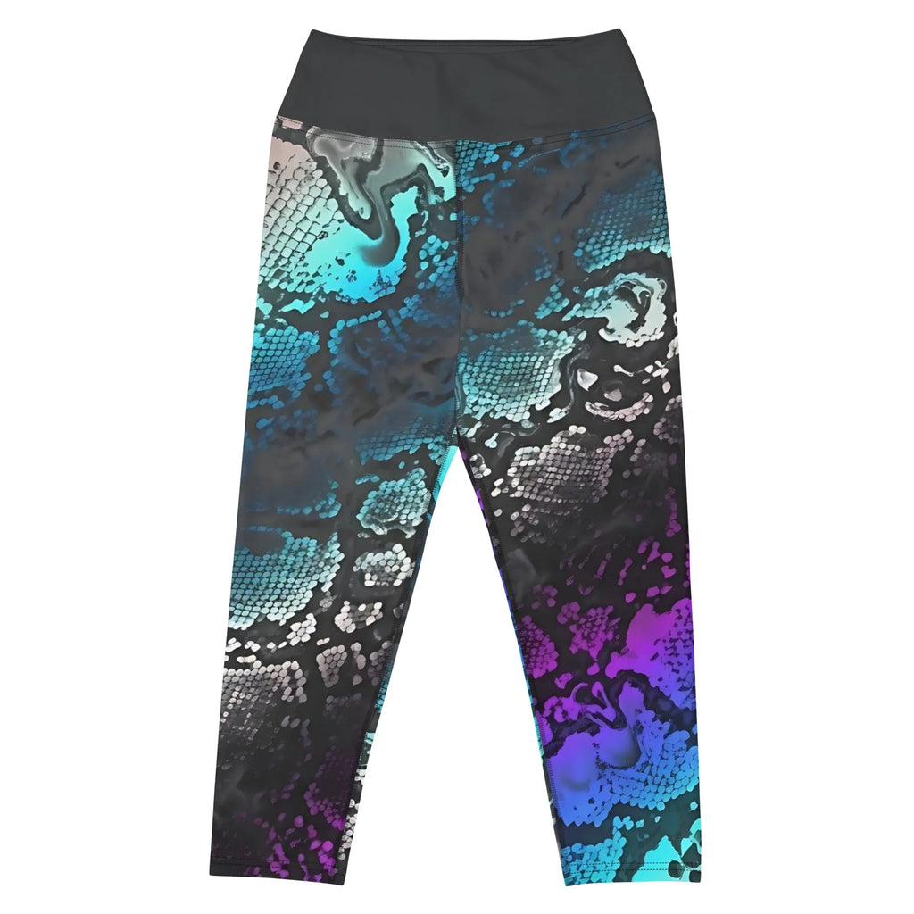 Yoga Capri Leggings Yoga Leggings AwRans Clothing all-over-print-yoga-capri-leggings-white-front-687b4f66ef367