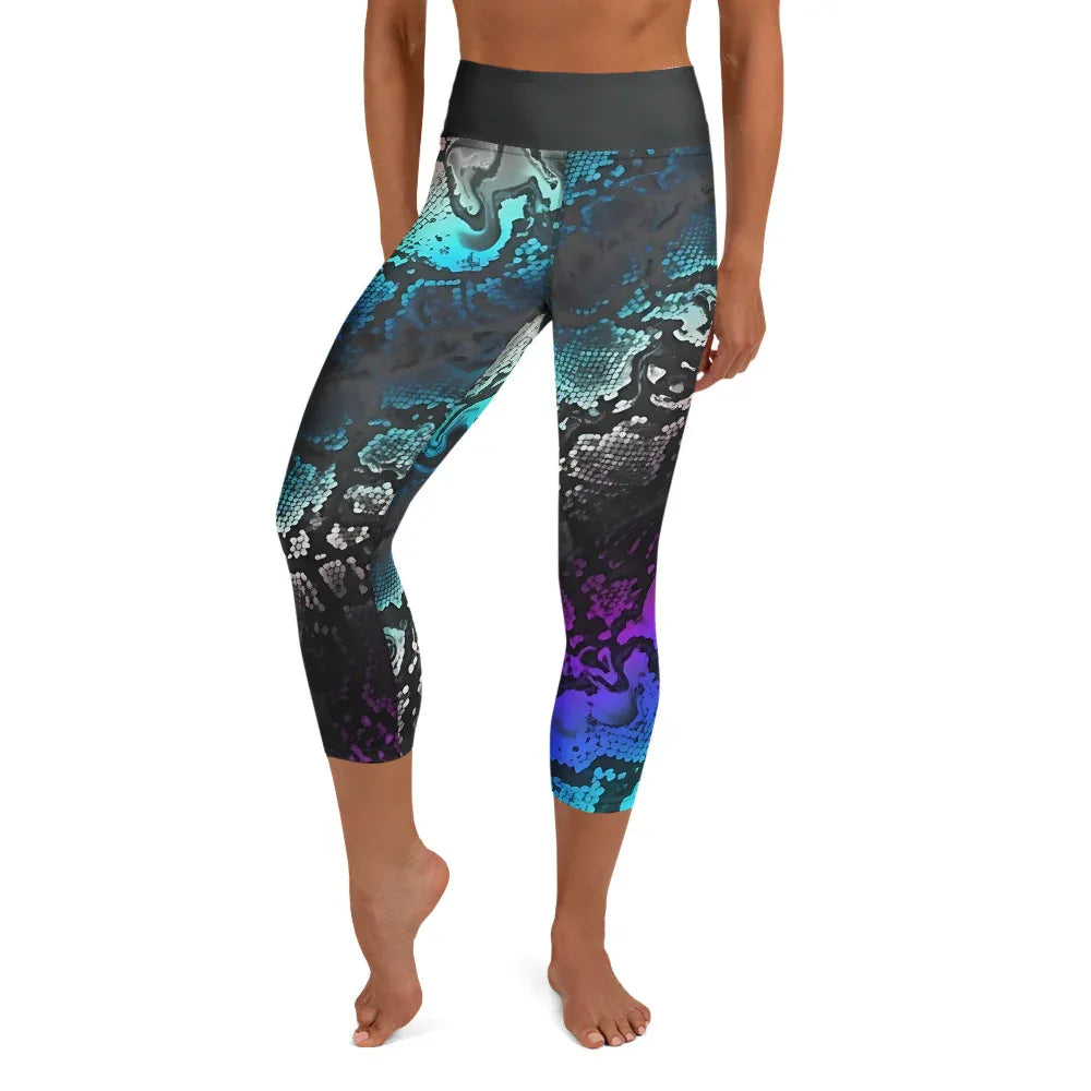 Yoga Capri Leggings Yoga Leggings AwRans Clothing all-over-print-yoga-capri-leggings-white-front-687b4f66ef6b2