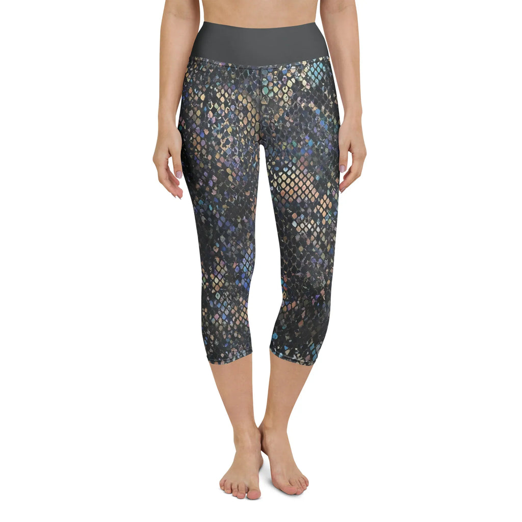 Yoga Capri Leggings Yoga Leggings AwRans Clothing all-over-print-yoga-capri-leggings-white-front-687b57d950a7c