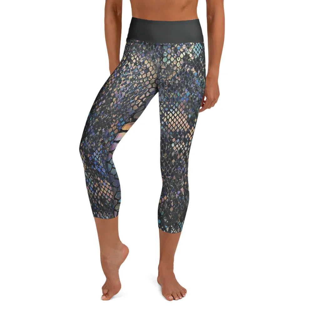 Yoga Capri Leggings Yoga Leggings AwRans Clothing all-over-print-yoga-capri-leggings-white-front-687b57d950ceb