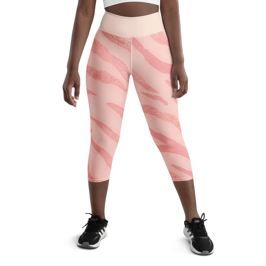 Yoga Capri Leggings Yoga Leggings AwRans Clothing all-over-print-yoga-capri-leggings-white-front-687b5a651c8d4