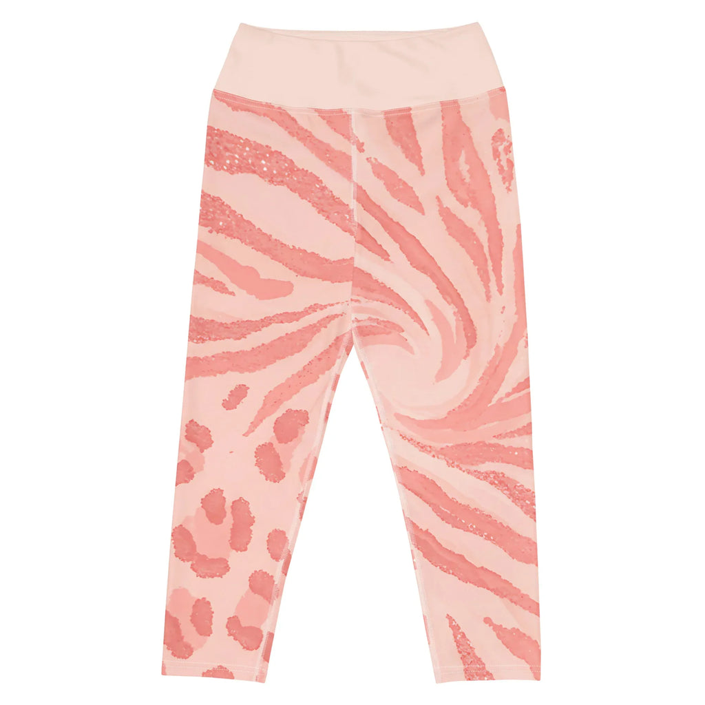 Yoga Capri Leggings Yoga Leggings AwRans Clothing all-over-print-yoga-capri-leggings-white-front-687b5b4841bd6