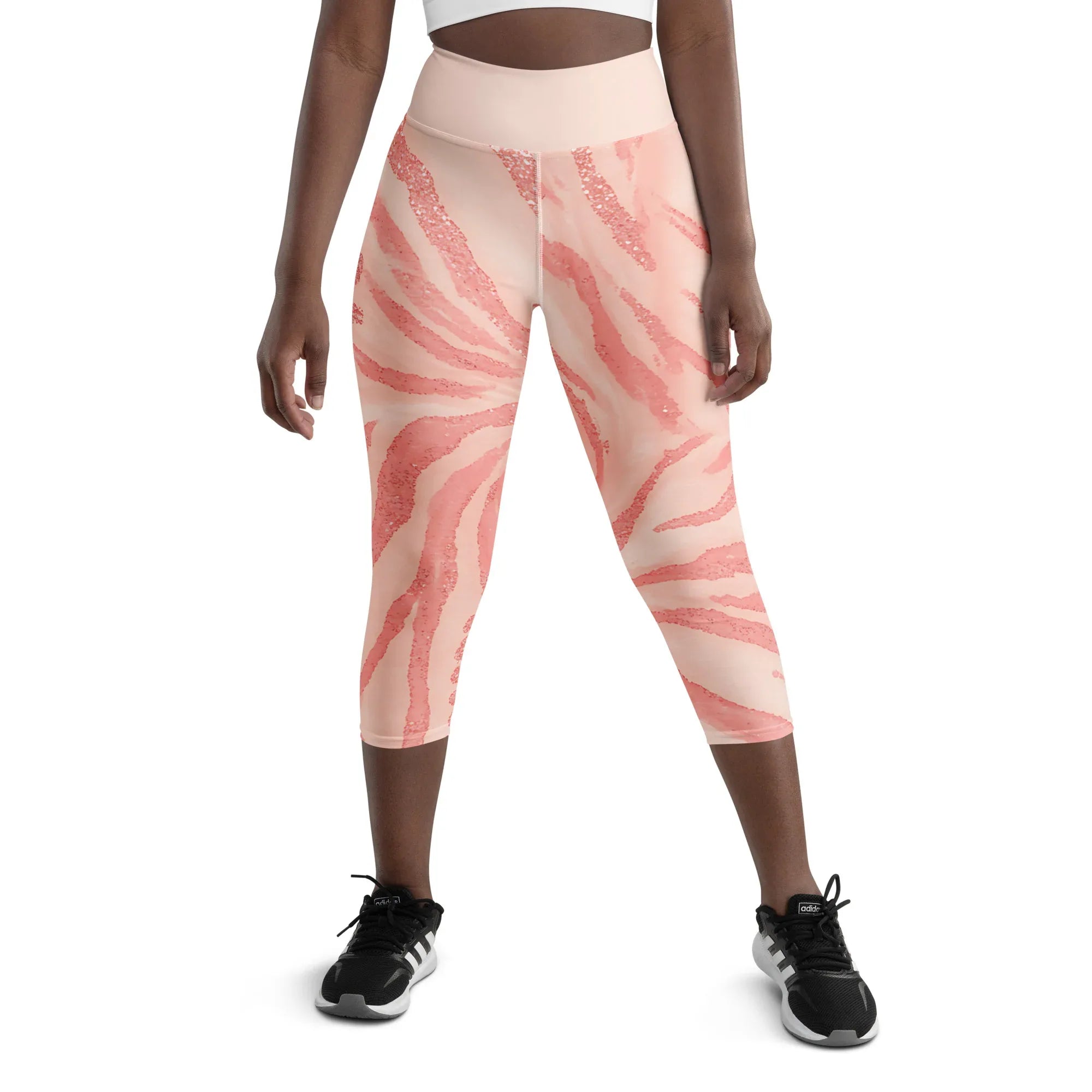 Yoga Capri Leggings Yoga Leggings AwRans Clothing all-over-print-yoga-capri-leggings-white-front-687b5d29d22eb