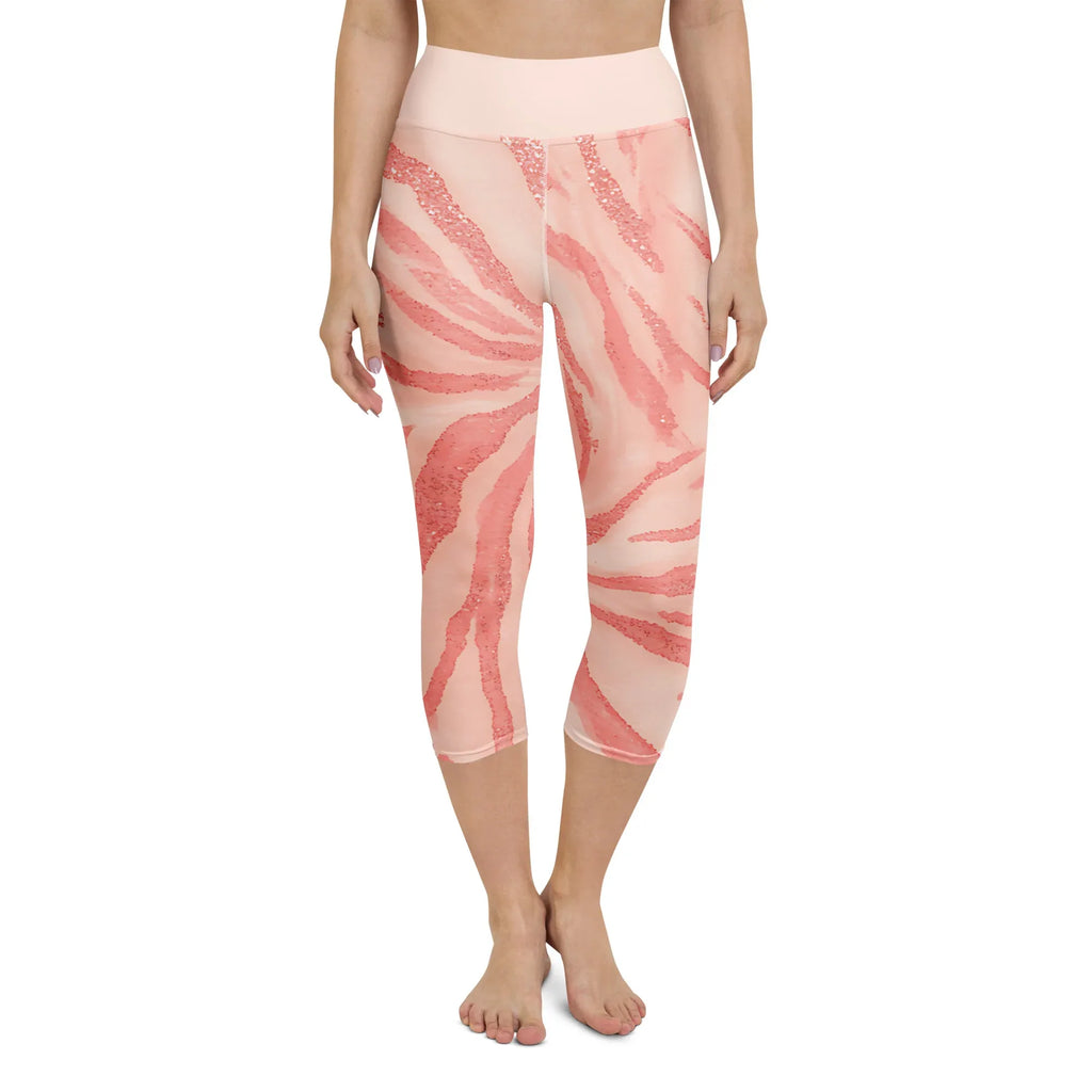 Yoga Capri Leggings Yoga Leggings AwRans Clothing all-over-print-yoga-capri-leggings-white-front-687b5d29d26fc