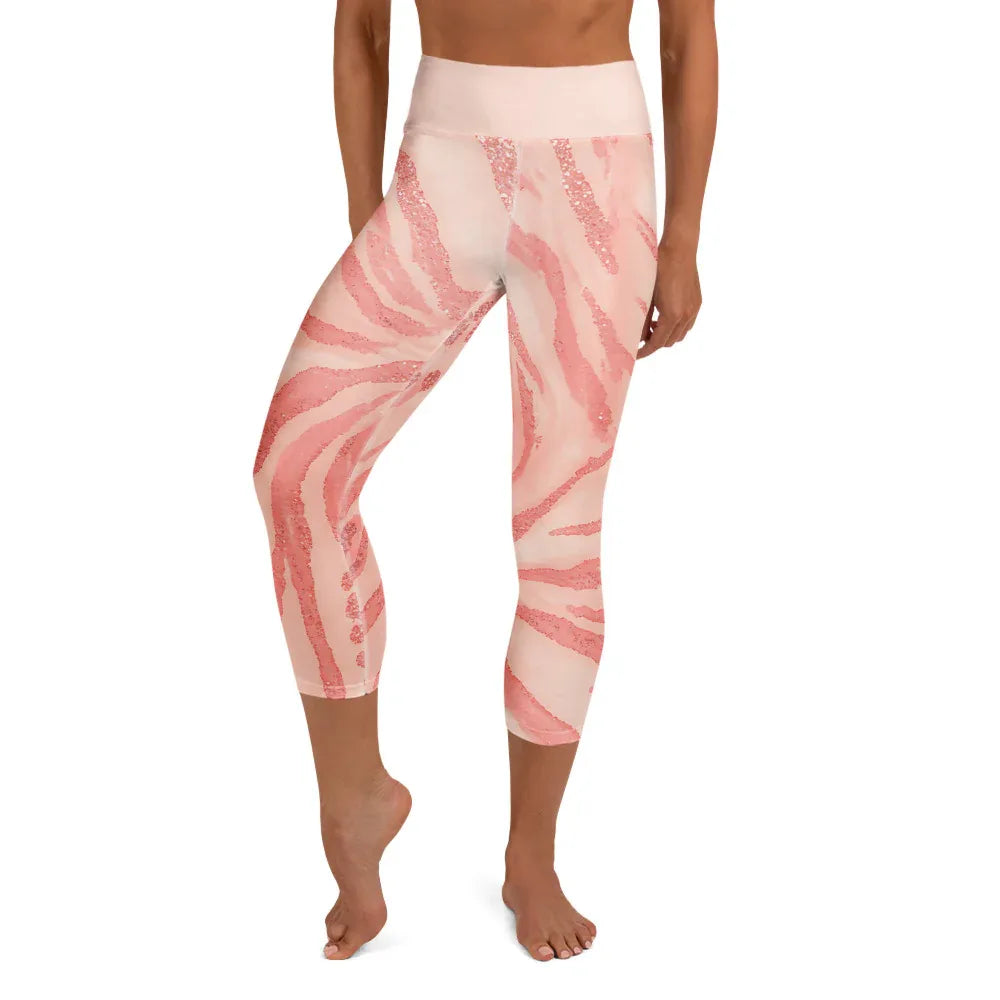 Yoga Capri Leggings Yoga Leggings AwRans Clothing all-over-print-yoga-capri-leggings-white-front-687b5d29d2848
