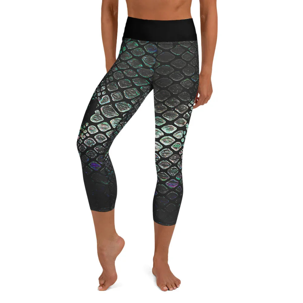 Yoga Capri Leggings Yoga Leggings AwRans Clothing all-over-print-yoga-capri-leggings-white-front-687b5e7769ba9