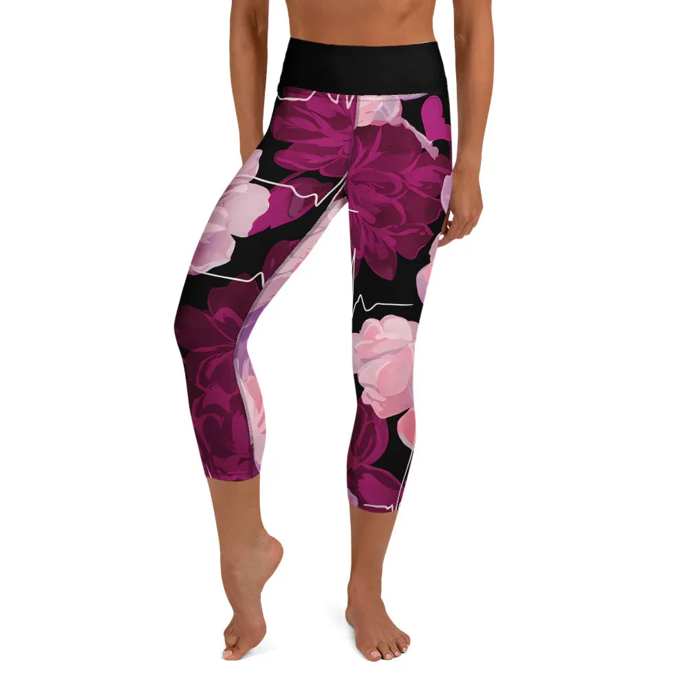 Yoga Capri Leggings Yoga Leggings AwRans Clothing all-over-print-yoga-capri-leggings-white-front-687b6031a7c4e