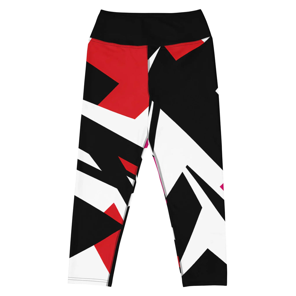 Yoga Capri Leggings Yoga Leggings AwRans Clothing all-over-print-yoga-capri-leggings-white-front-687b670f30468