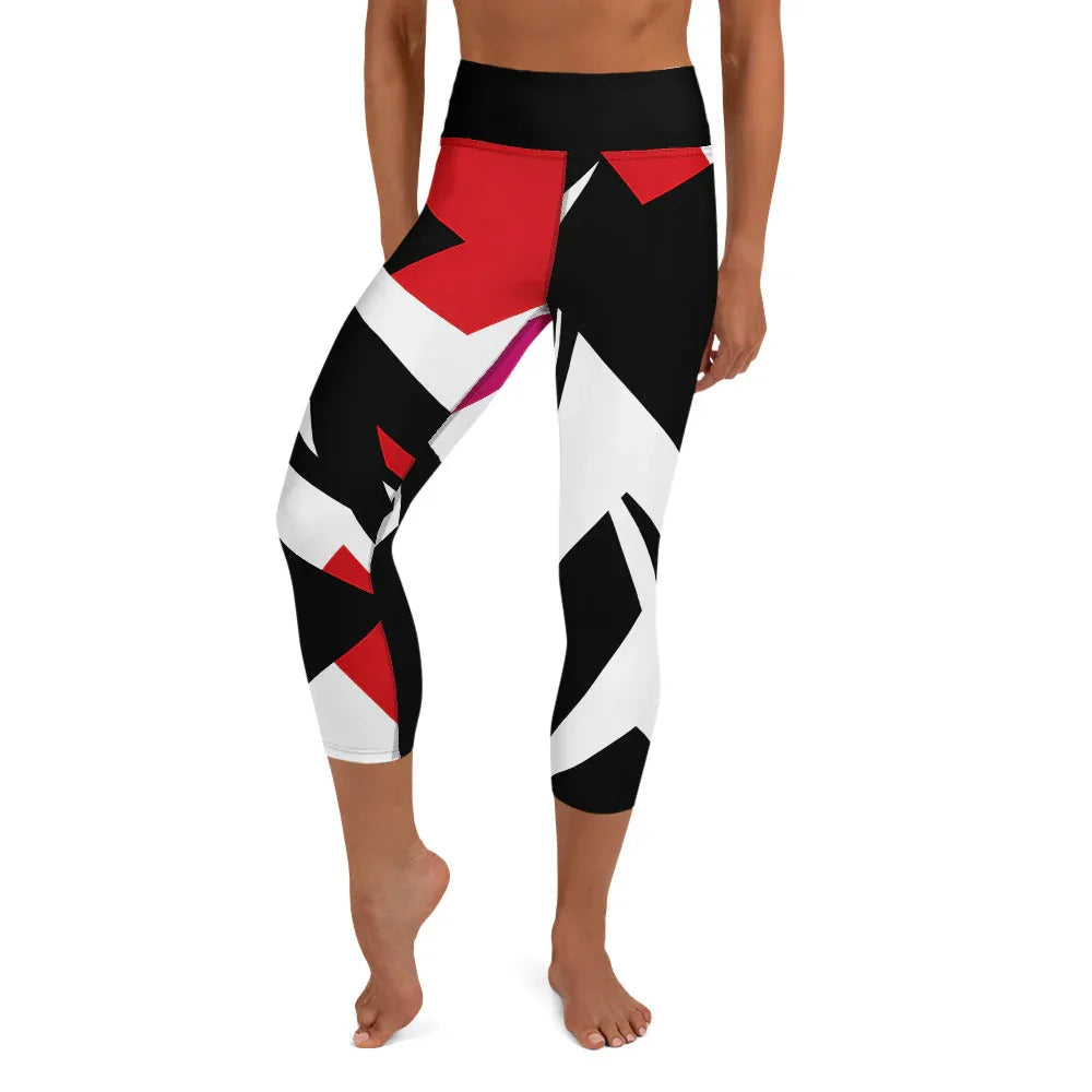 Yoga Capri Leggings Yoga Leggings AwRans Clothing all-over-print-yoga-capri-leggings-white-front-687b670f30a99