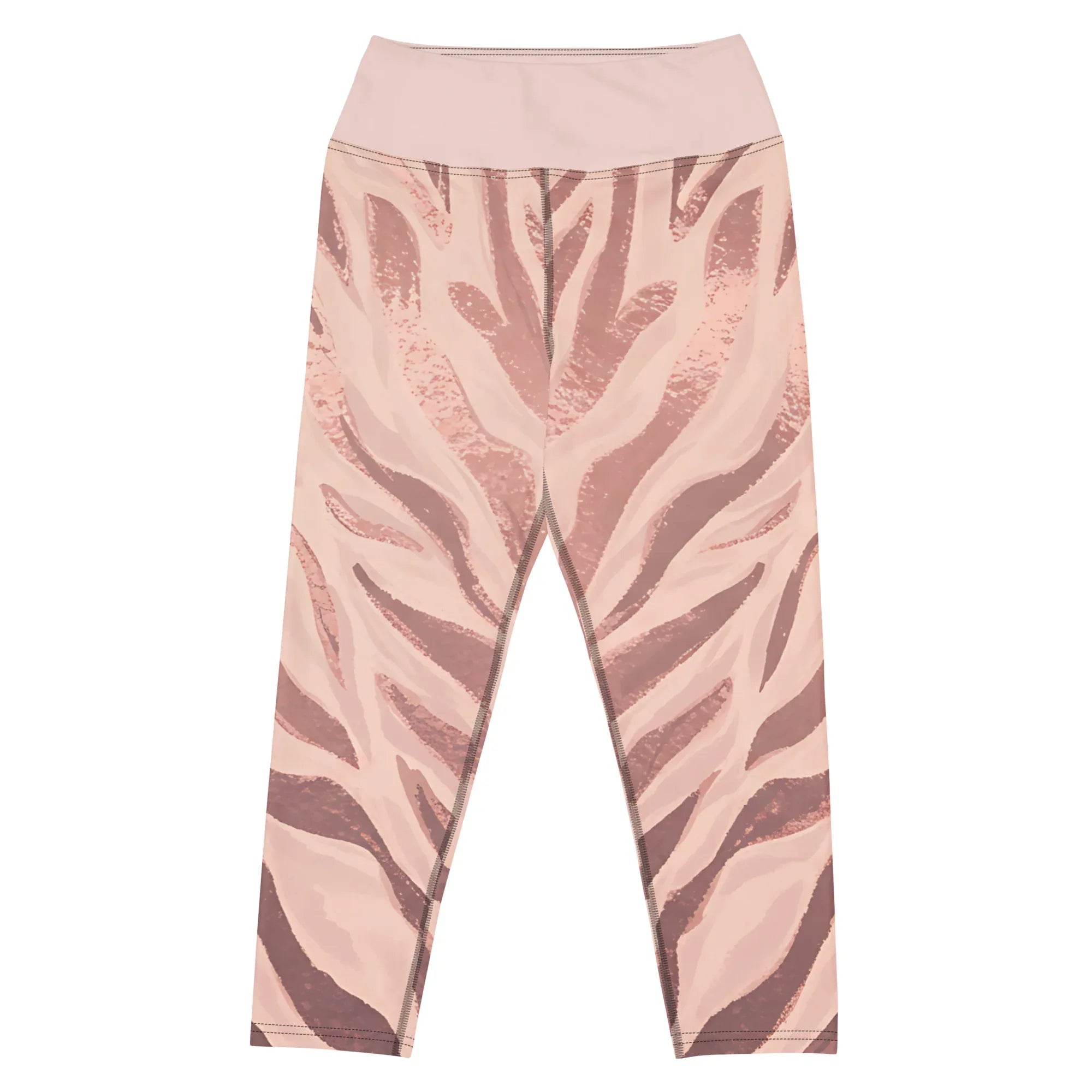Yoga Capri Leggings Yoga Leggings AwRans Clothing all-over-print-yoga-capri-leggings-white-front-687da0d9af45b