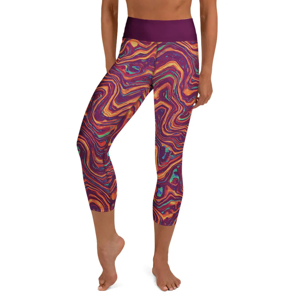 Yoga Capri Leggings Yoga Leggings AwRans Clothing all-over-print-yoga-capri-leggings-white-front-687db3b5d634d