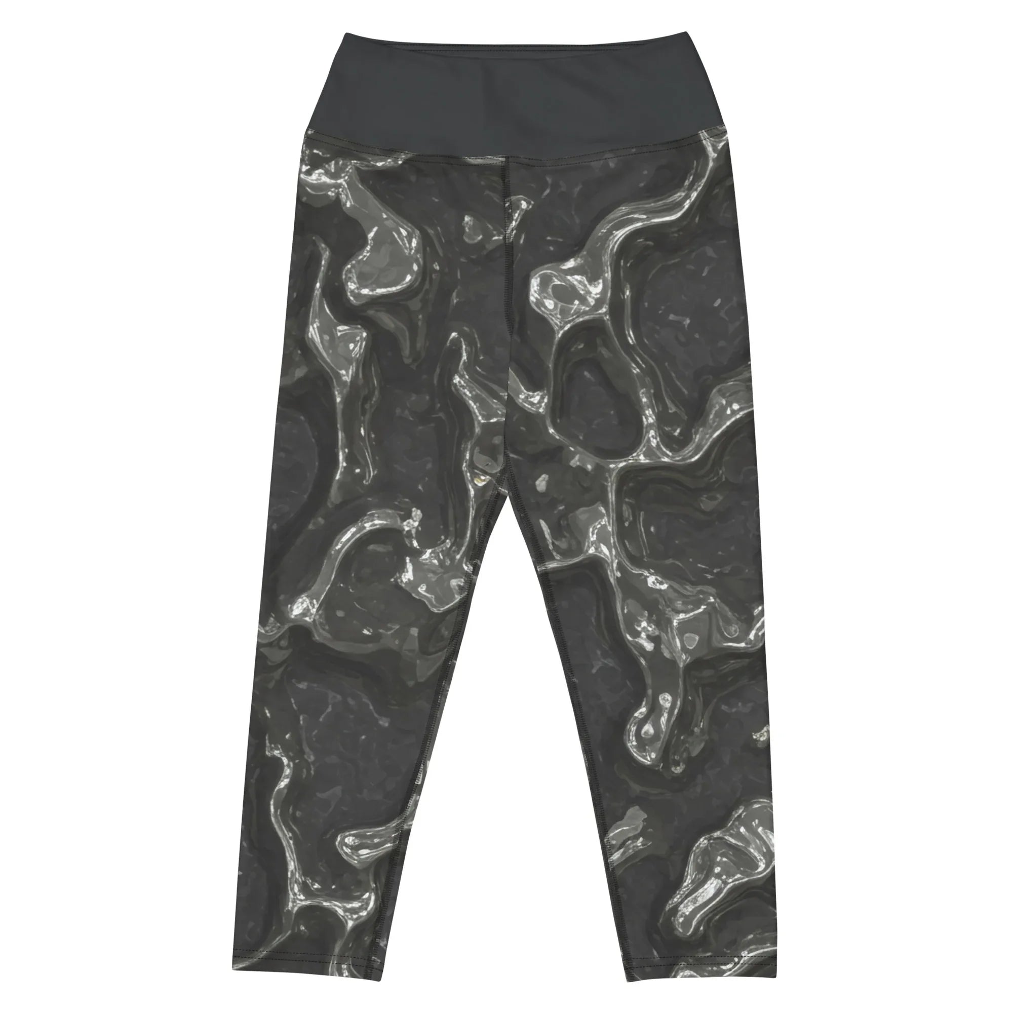 Yoga Capri Leggings Yoga Leggings AwRans Clothing all-over-print-yoga-capri-leggings-white-front-687db3e786e0c