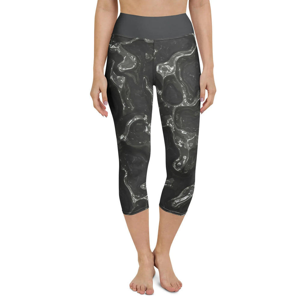Yoga Capri Leggings Yoga Leggings AwRans Clothing all-over-print-yoga-capri-leggings-white-front-687db3e787048