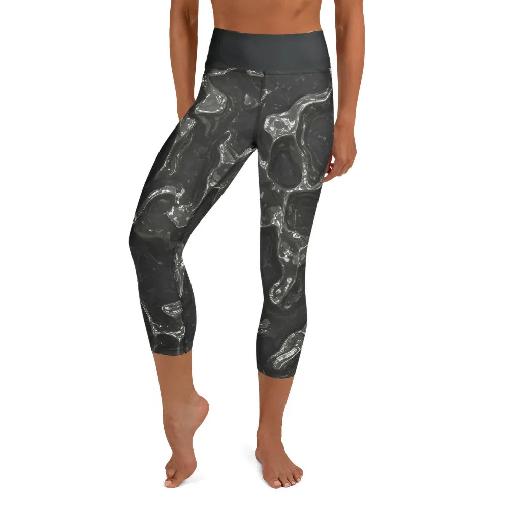 Yoga Capri Leggings Yoga Leggings AwRans Clothing all-over-print-yoga-capri-leggings-white-front-687db3e787199