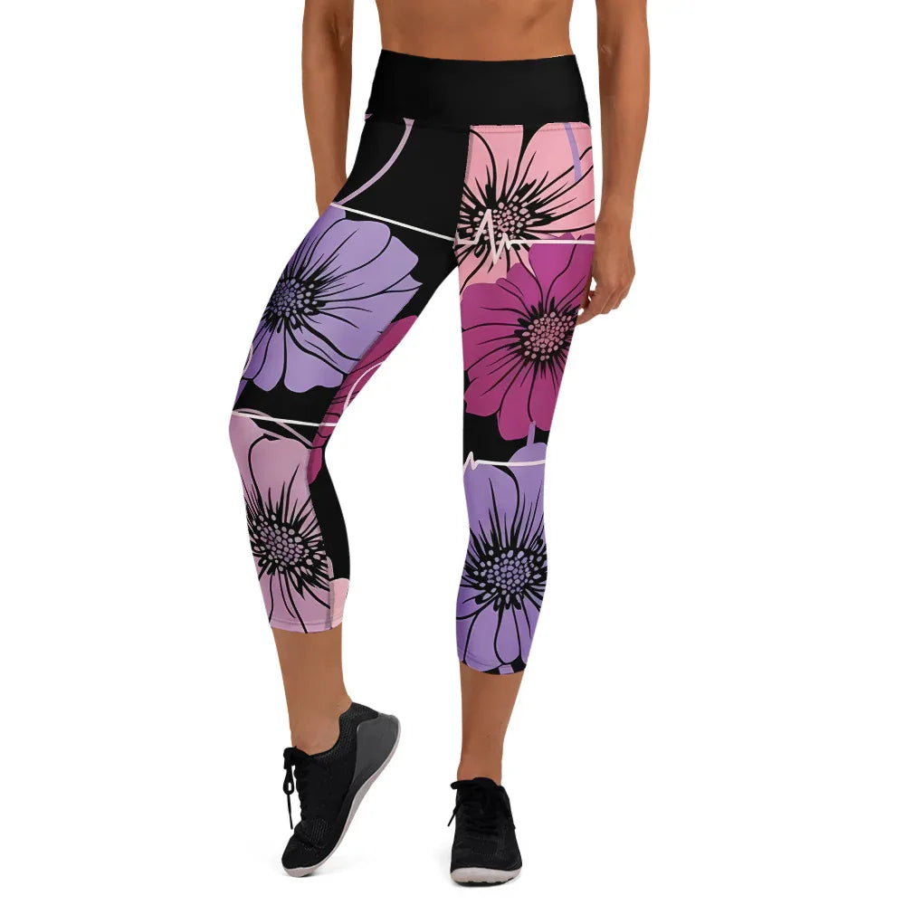 Yoga Capri Leggings XL Yoga Leggings AwRans Clothing all-over-print-yoga-capri-leggings-white-front-687db41ddc4a1