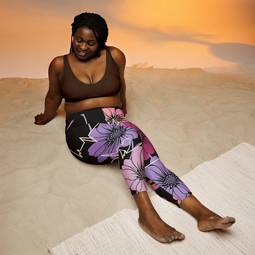 Yoga Capri Leggings Yoga Leggings AwRans Clothing all-over-print-yoga-capri-leggings-white-front-687db41ddd7fd